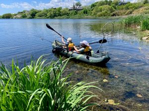 Kids Kayaking on Lilly Pond